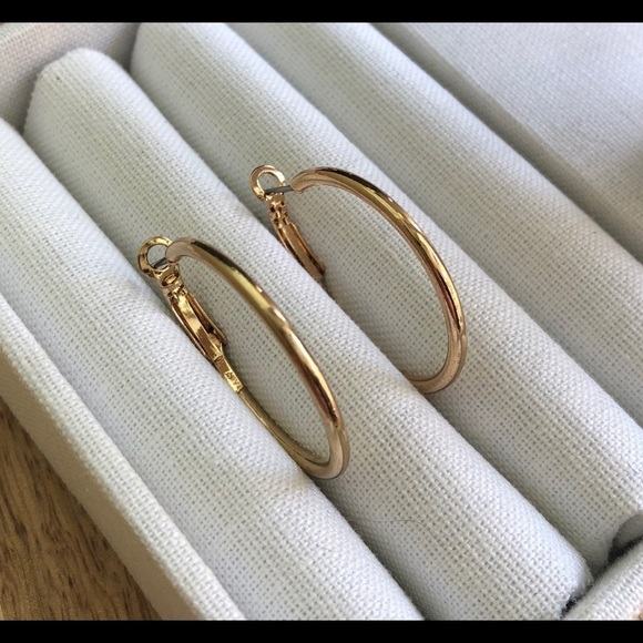 Gold Plated Hoop Earrings - Picture 3 of 4